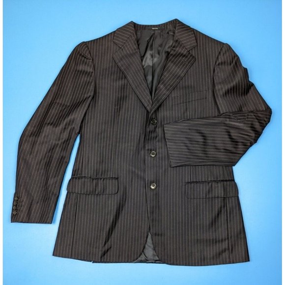 Ermenegildo Zegna Trofeo Men's Blue Striped Sport Coat Blazer Jacket Wool 42R